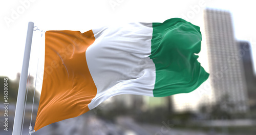 Canvastavla 3d illustration flag of Ivory Coast. flag symbols of Ivory Coast.