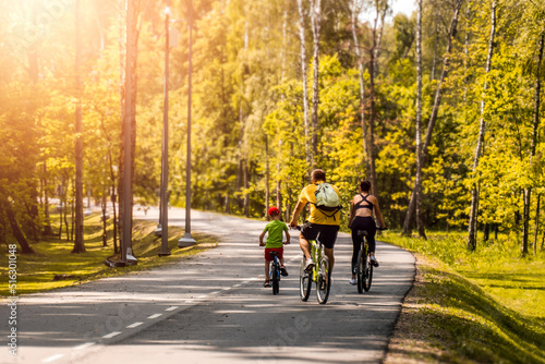 Wallpaper Mural Family cycling in the nature. Torontodigital.ca