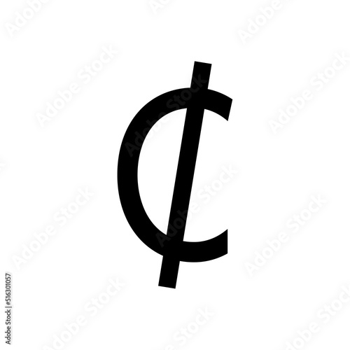 Cent currency sign isolated on white background. Vector