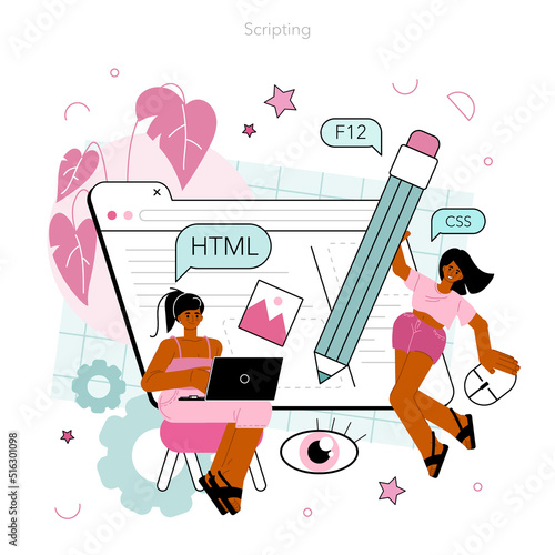 Frontend development concept. Website interface design improvement