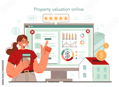 Evaluation online service or platform. Appraisal service, selling