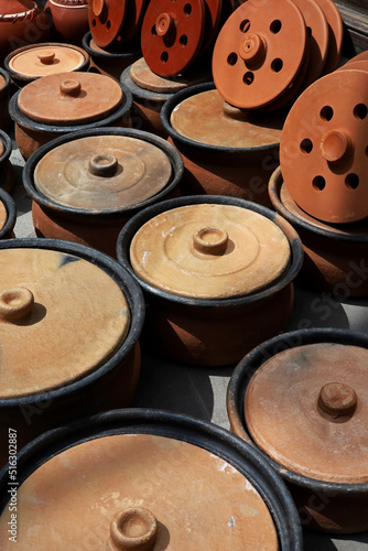 handmade clay pots n the market