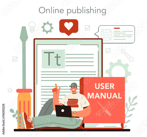 Technical writer online service or platform. User manual tutorial writing.