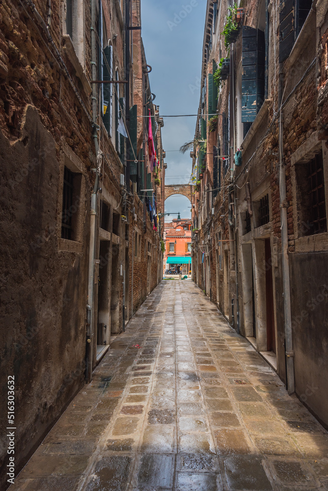 View of a Typical Venice Calle at Cannaregio District, Veneto, Italy, Europe, World Heritage Site