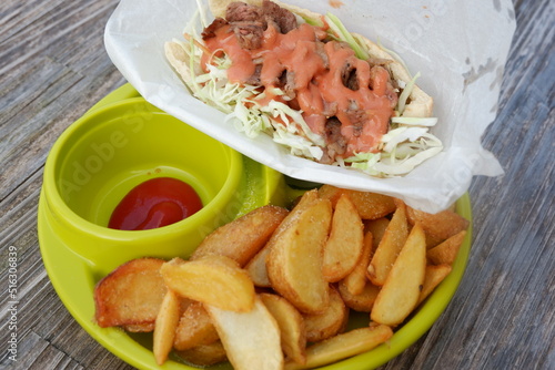 French fries and a kebab