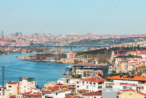 European part of Istanbul, Turkey. Panorama in sunny day