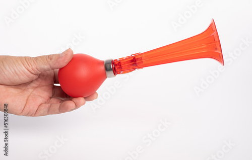 Football soccer triple fan trumpet on a white background