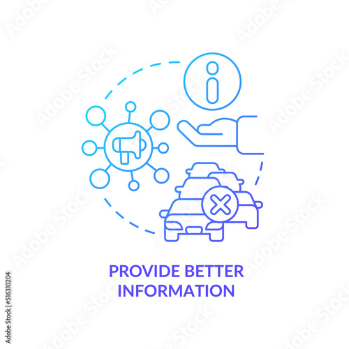 Provide better information blue gradient concept icon. Management. Reduction of overcrowding abstract idea thin line illustration. Isolated outline drawing. Myriad Pro-Bold fonts used