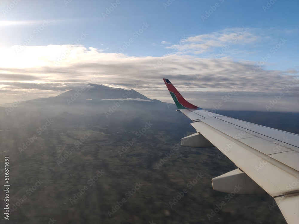 Fototapeta premium Kilimanjaro mountain from airplane