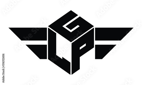 GLP three letter gaming logo in polygon cube shape logo design vector template. wordmark logo | emblem logo | monogram logo | initial letter logo | sports logo | minimalist logo | typography logo |