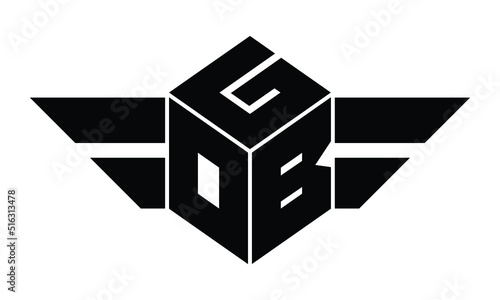 GOB three letter gaming logo in polygon cube shape logo design vector template. wordmark logo | emblem logo | monogram logo | initial letter logo | sports logo | minimalist logo | typography logo |