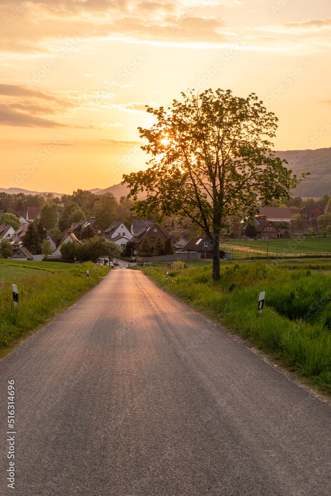 Obraz premium Country landscape in sunshine in Germany