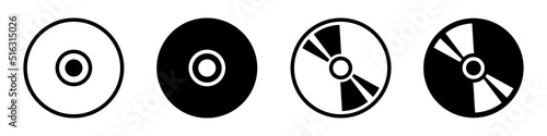 CD or DVD set icon. Disc icon, vector illustration photo