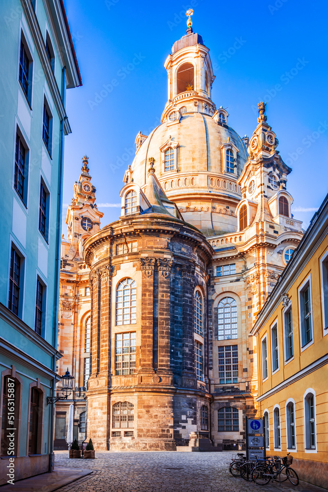 Dresden, Germany - Frauenkirche famous cathedral in Dresda, Saxony
