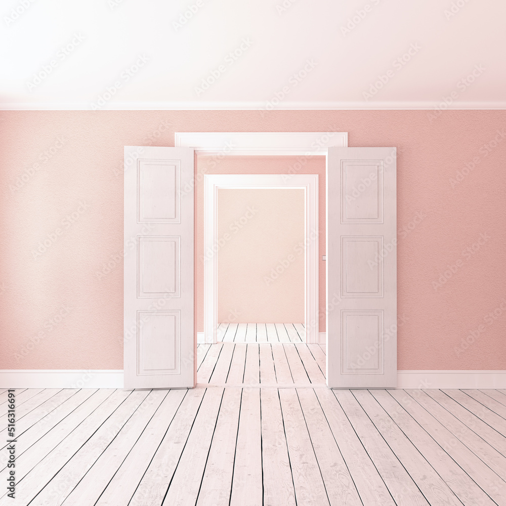 Open doors interior. Open doors interior.