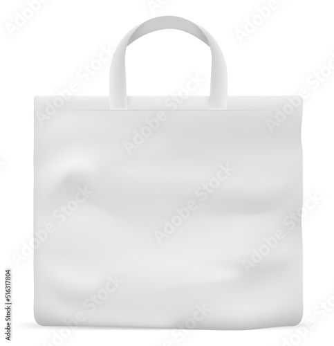 White fabric bag for shopping. Realistic blank mockup