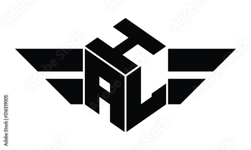 HAL three letter gaming logo in polygon cube shape logo design vector template. wordmark logo | emblem logo | monogram logo | initial letter logo | sports logo | minimalist logo | typography logo |