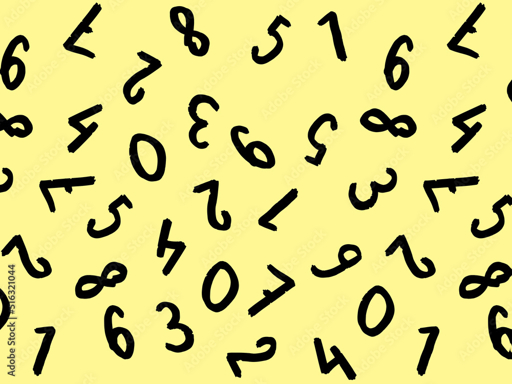 template with the image of keyboard symbols. a set of numbers. Surface template. pastel yellow background template with the image of keyboard symbols. a set of numbers. Surface template. pastel yellow background