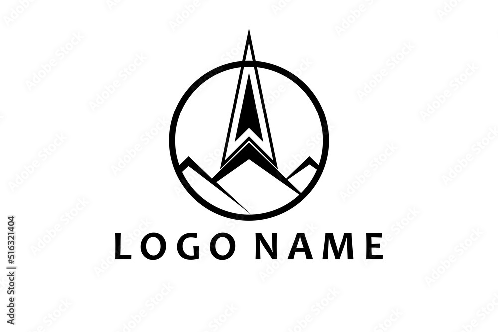 Mount Compass Mountain Peak for Travel Adventure logo design