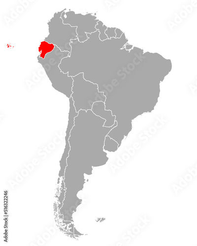 Karte von Ecuador in Südamerika