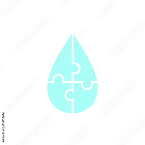 Puzzle drop water vector icon.