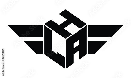 HLA three letter gaming logo in polygon cube shape logo design vector template. wordmark logo | emblem logo | monogram logo | initial letter logo | sports logo | minimalist logo | typography logo |