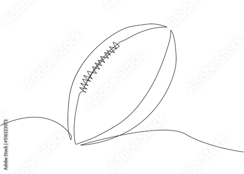 American football ball, rugby one line art. Continuous line drawing of soccer ball, sport, running, league, leather, ball sports, activity, athlete, game, training, goal, play.