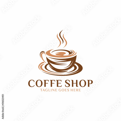 Coffee shop Logo desain vektor Template