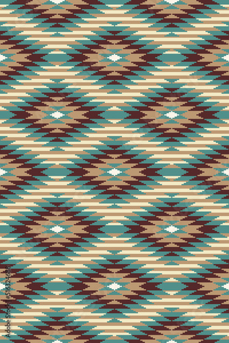 Wallpaper Mural Ethnic seamless geometric pattern. Aztec, Navajo vector ornament. Ikat rhombus design . Torontodigital.ca
