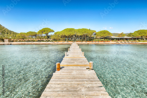 Marvelous view of beach of Santa Giulia resort. © pilat666