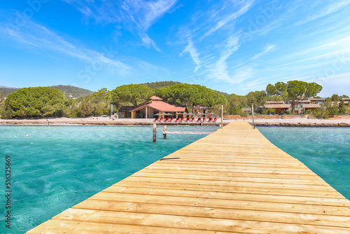 Captivating view of  beach of Santa Giulia resort. © pilat666