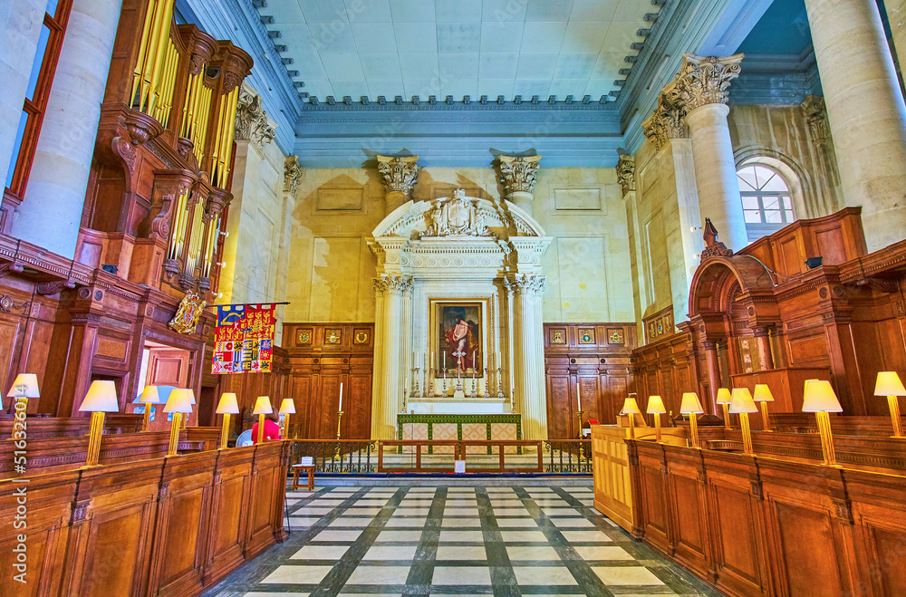 Altar of St Paul ProCathedral, on June 19 in Valletta, Malta Stock