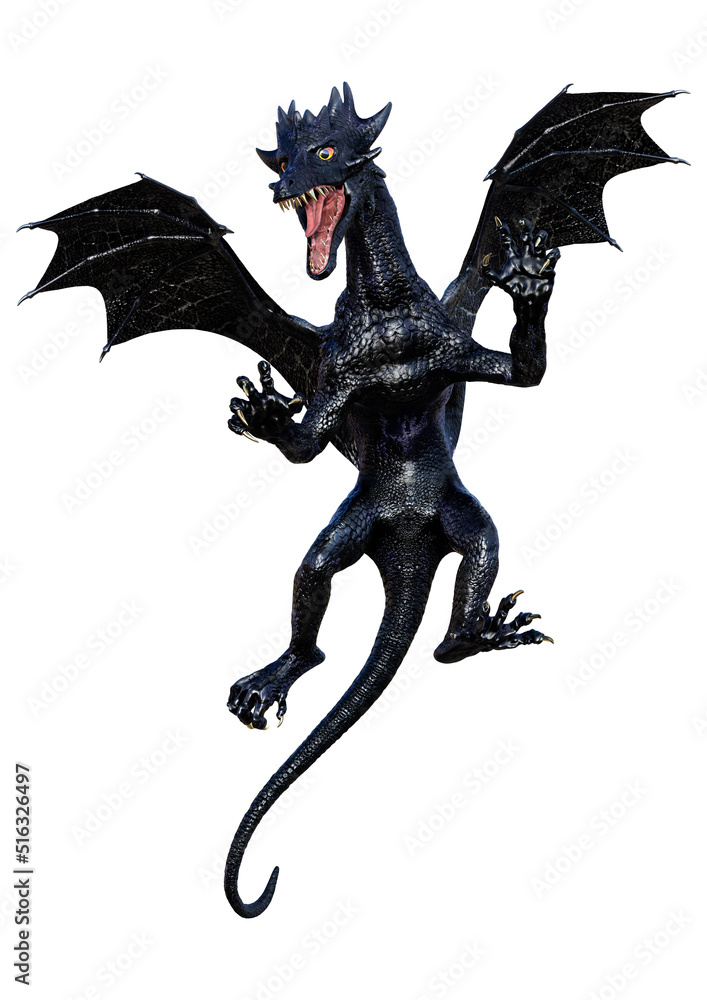 Fototapeta premium 3D Rendering Fairy Tale Dragon on White