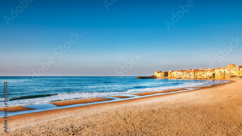 Attractive cityscape of Cefalu city.