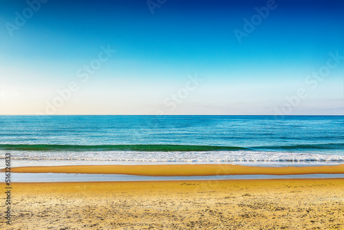 Attractive view of beach near Cefalu city.