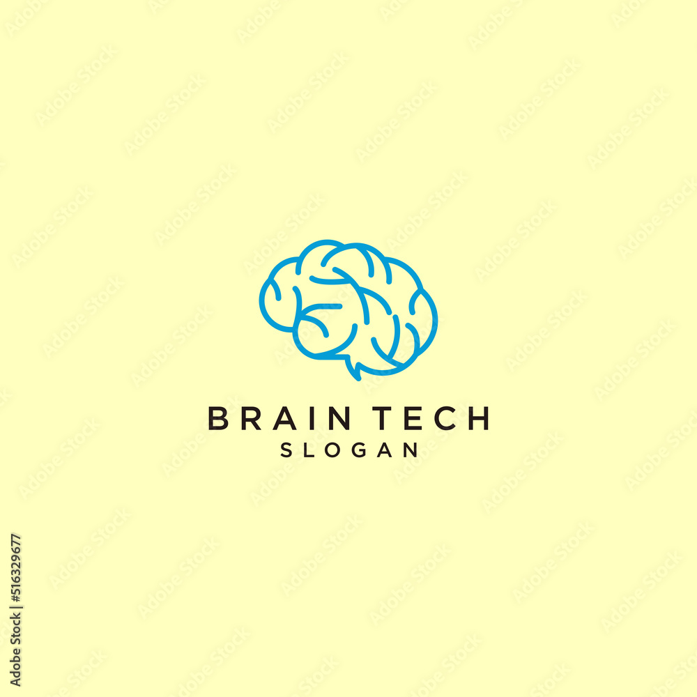 Brain tech logo design icon vector Brain tech logo design icon vector