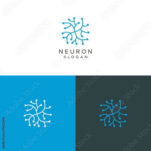 Neuron logo design icon vector