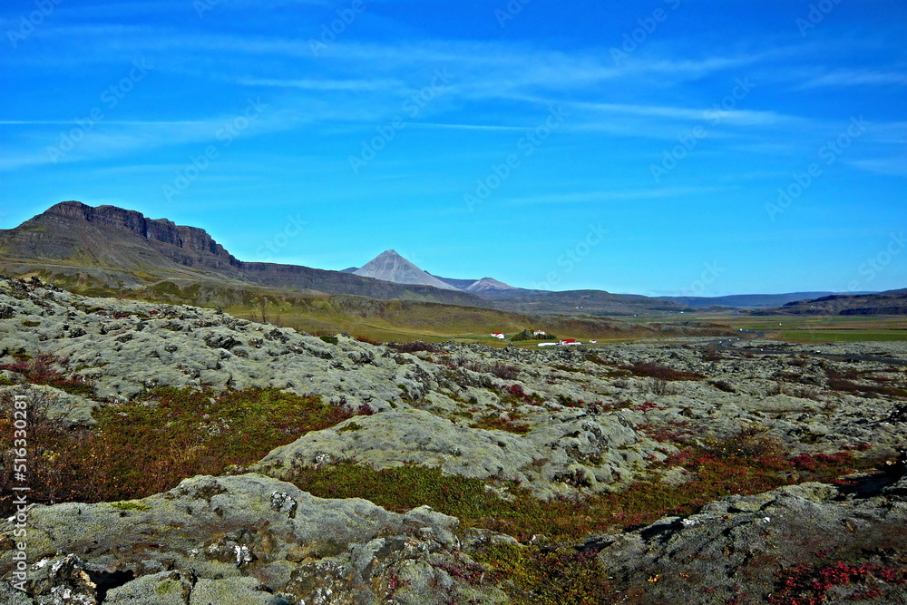 Iceland-view of landscape since Grabrok Crater Iceland-view of landscape since Grabrok Crater