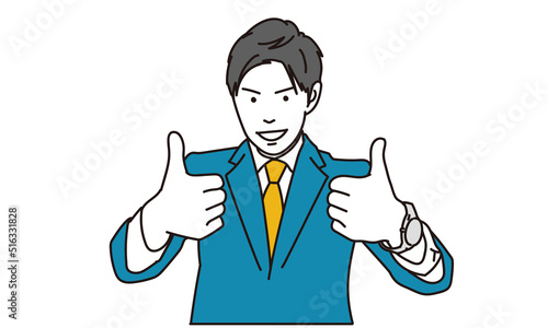 いいねをするアジア人ビジネスマン