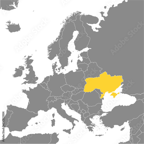 ヨーロッパ全体の地図と国境、ウクライナ