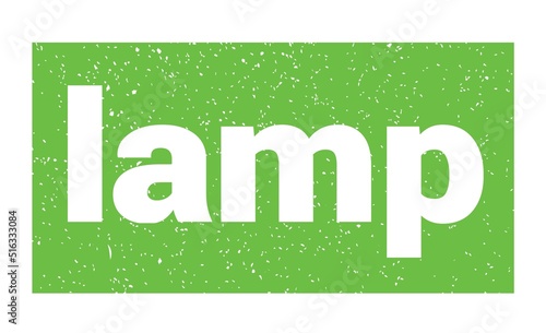 lamp text written on green stamp sign.