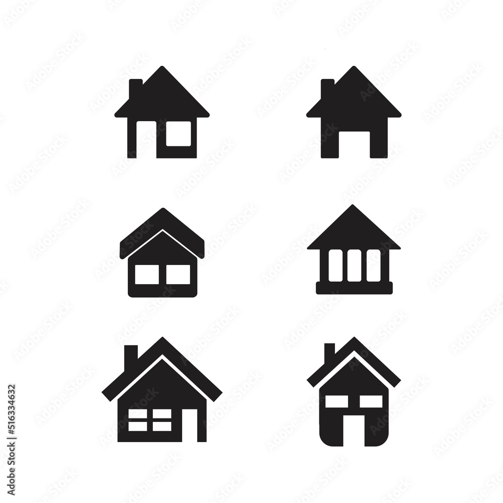 Set of house vector icons. Homes clipart symbols. Home pictogram collection. Set of house vector icons. Homes clipart symbols. Home pictogram collection.