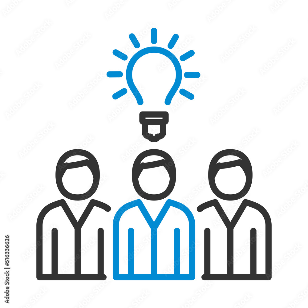Corporate Team Finding New Idea Icon Corporate Team Finding New Idea Icon
