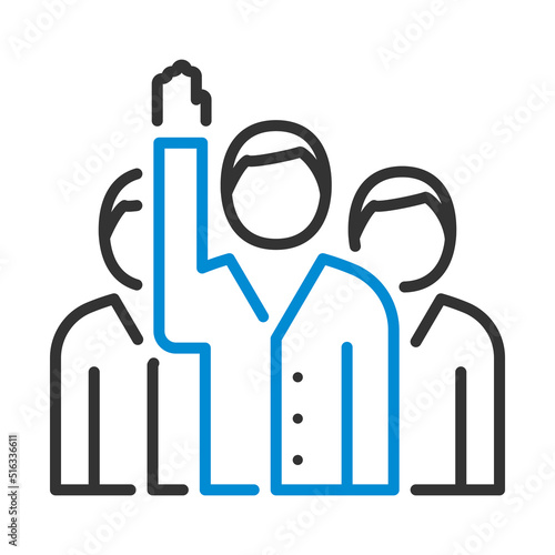 Voting Man With Men Behind Icon