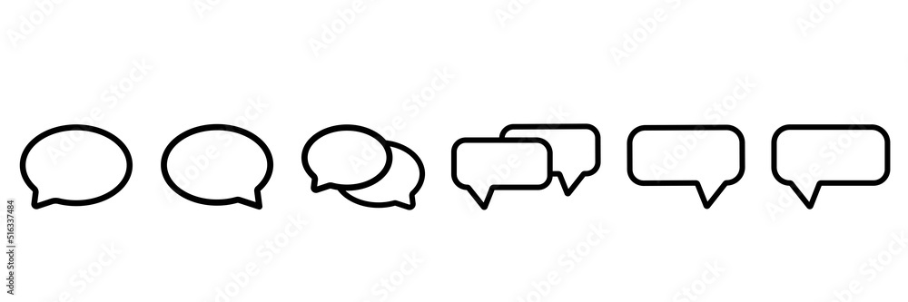 Chat line icons Set on White Background. Chat line icons Set on White Background.