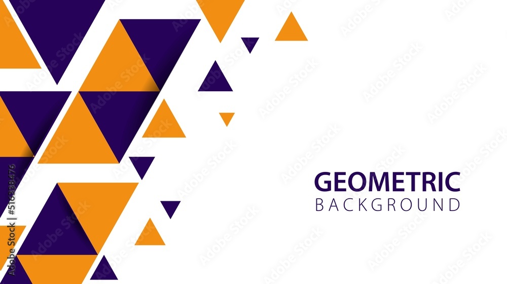 Abstract geometric background with triangle shape. Minimalist orange geometric shape design. Vector illustration