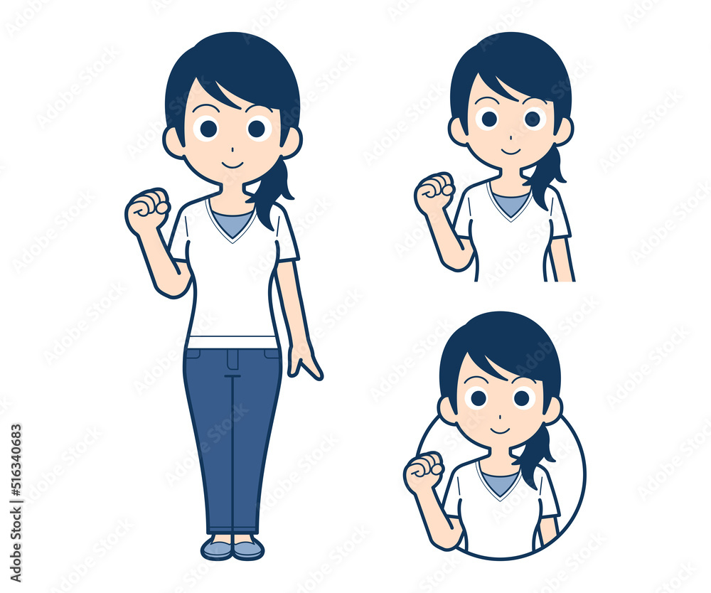 気合を入れる主婦