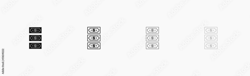 Series of bills vector illustration. Bills of dollars vector Series of bills vector illustration. Bills of dollars vector