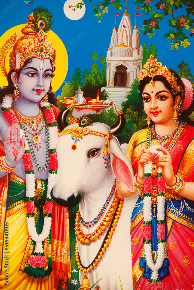 Picture of Hindu gods Rada & Krishna