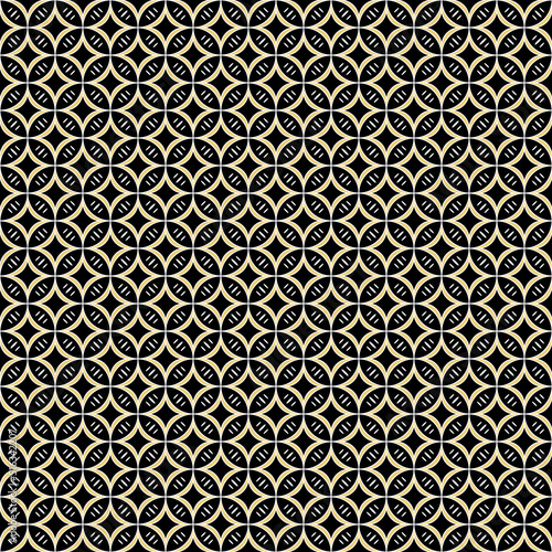 Seamless pattern with abstract geometric shapes. Batik Kawung editable vector. Traditional Indonesian motif.